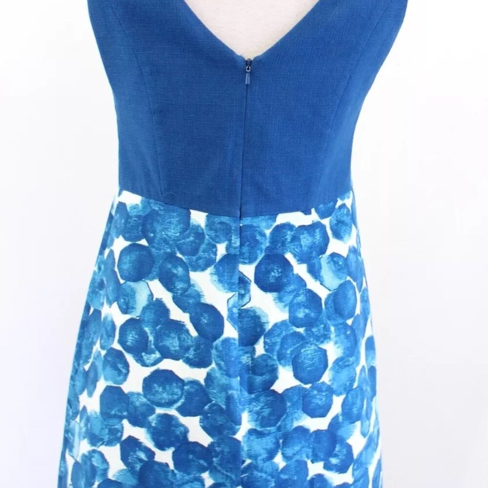 Tabitha Anthropologie Blue Watercolor Dots Printed Sheath Dress